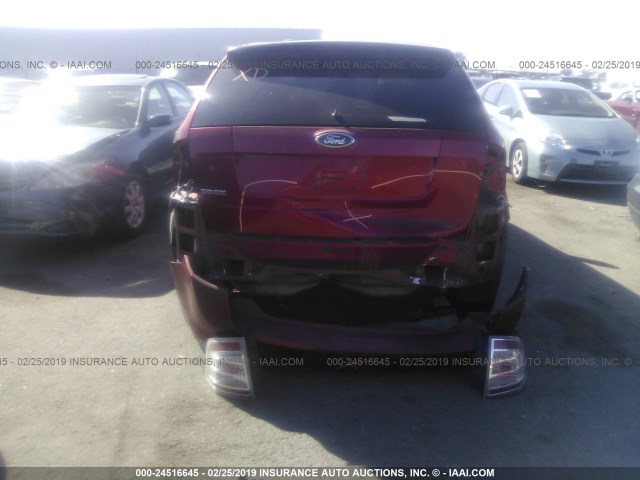 2FMDK36C57BA65042 - 2007 FORD EDGE SE RED photo 6