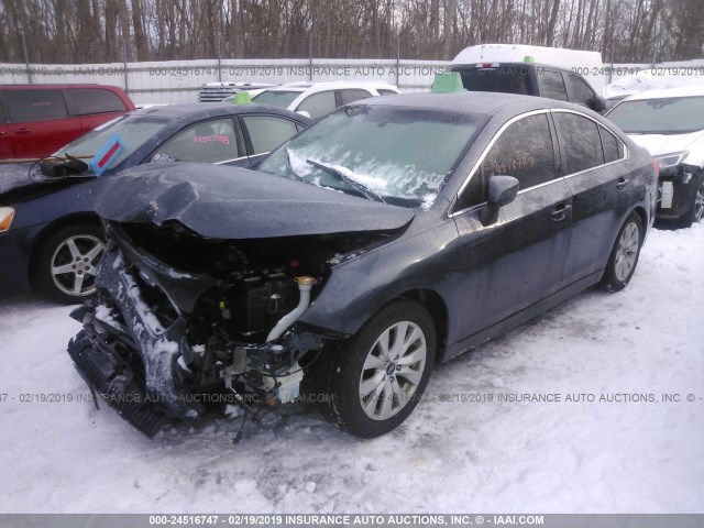 4S3BNBC67F3041108 - 2015 SUBARU LEGACY 2.5I PREMIUM GRAY photo 2