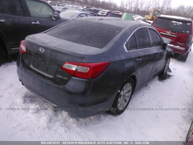 4S3BNBC67F3041108 - 2015 SUBARU LEGACY 2.5I PREMIUM GRAY photo 4