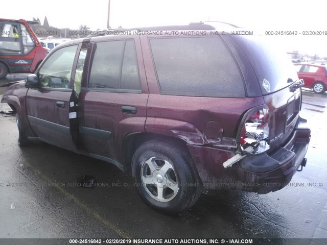 1GNDT13S752333116 - 2005 CHEVROLET TRAILBLAZER LS/LT MAROON photo 3