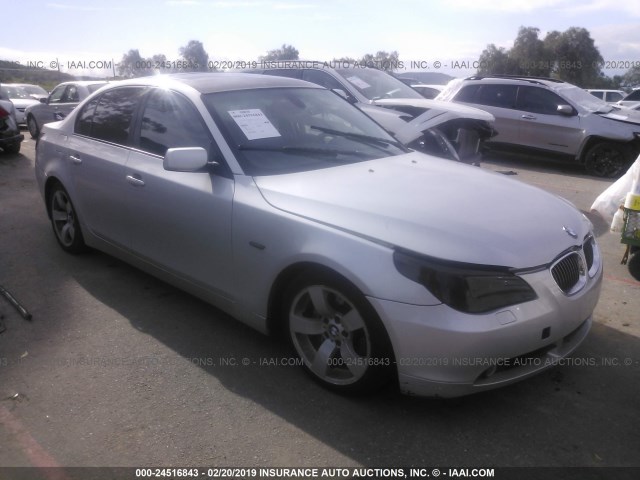 WBANE53587CW63690 - 2007 BMW 525 I SILVER photo 1