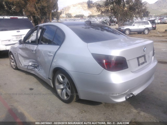 WBANE53587CW63690 - 2007 BMW 525 I SILVER photo 3