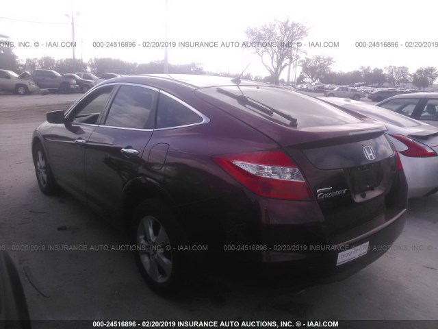 5J6TF1H34BL002703 - 2011 HONDA ACCORD CROSSTOUR EX BURGUNDY photo 3