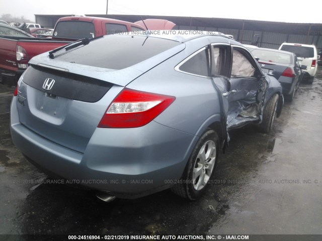 5J6TF1H58AL011534 - 2010 HONDA ACCORD CROSSTOUR EXL Light Blue photo 4