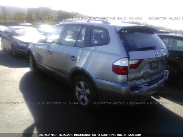 WBXPC934X7WF25640 - 2007 BMW X3 3.0SI GRAY photo 3