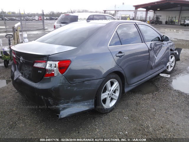 4T1BF1FK4CU067778 - 2012 TOYOTA CAMRY SE/LE/XLE GRAY photo 4