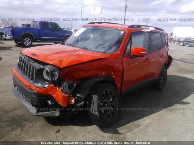 ZACCJBBB2JPH05558 - 2018 JEEP RENEGADE LATITUDE ORANGE photo 2