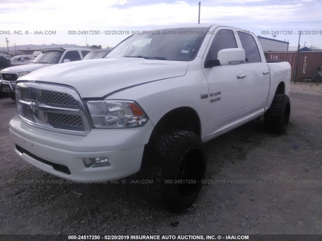 1C6RD7NT1CS293477 - 2012 DODGE RAM 1500 LARAMIE WHITE photo 2