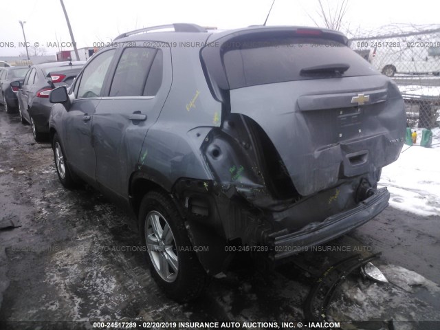 KL7CJLSB8FB174340 - 2015 CHEVROLET TRAX 1LT GRAY photo 3