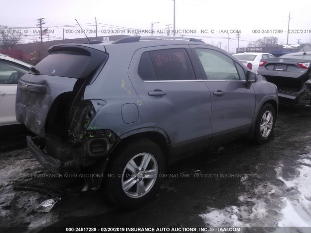 KL7CJLSB8FB174340 - 2015 CHEVROLET TRAX 1LT GRAY photo 4