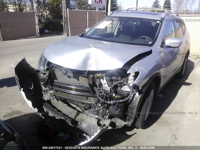 5N1AT2MTXFC772097 - 2015 NISSAN ROGUE S/SL/SV SILVER photo 2