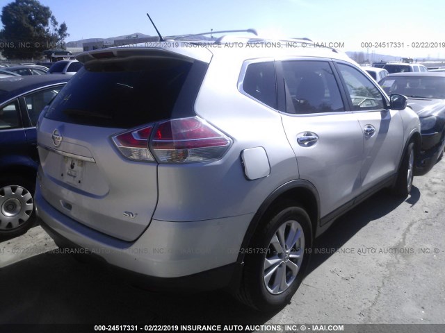 5N1AT2MTXFC772097 - 2015 NISSAN ROGUE S/SL/SV SILVER photo 4