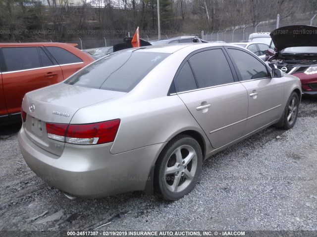 5NPEU46FX6H055953 - 2006 HYUNDAI SONATA GLS/LX Champagne photo 4