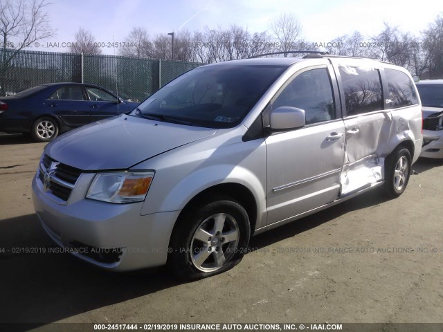 2D8HN54X19R655488 - 2009 DODGE GRAND CARAVAN SXT SILVER photo 2