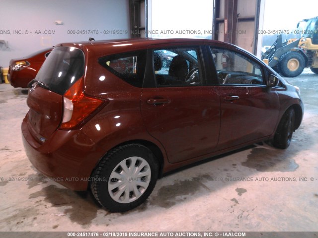 3N1CE2CP4FL411919 - 2015 NISSAN VERSA NOTE S/S PLUS/SV/SL/SR MAROON photo 4