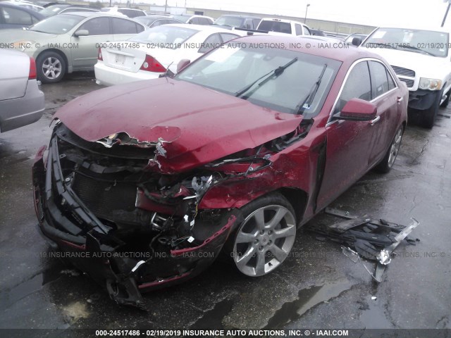 1G6AA5RA8E0106099 - 2014 CADILLAC ATS RED photo 2