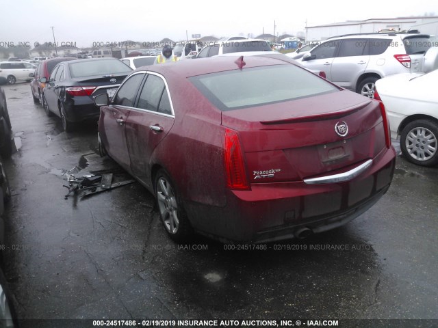 1G6AA5RA8E0106099 - 2014 CADILLAC ATS RED photo 3