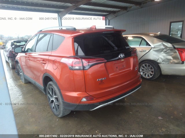 2T3JFREV6GW534444 - 2016 TOYOTA RAV4 SE ORANGE photo 3