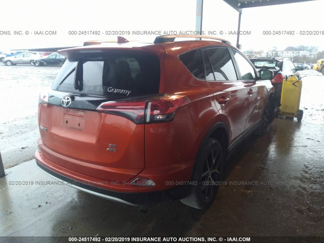 2T3JFREV6GW534444 - 2016 TOYOTA RAV4 SE ORANGE photo 4