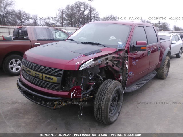 1FTFW1R62EFB76347 - 2014 FORD F150 SVT RAPTOR RED photo 2