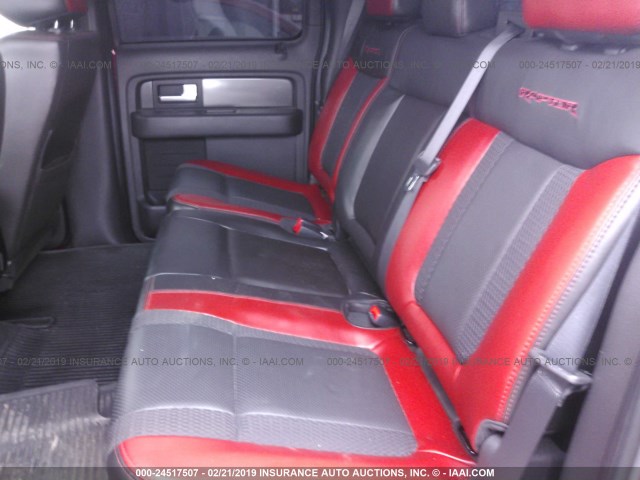 1FTFW1R62EFB76347 - 2014 FORD F150 SVT RAPTOR RED photo 8