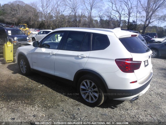 5UXWX9C56D0A13375 - 2013 BMW X3 XDRIVE28I WHITE photo 3