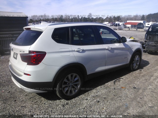5UXWX9C56D0A13375 - 2013 BMW X3 XDRIVE28I WHITE photo 4