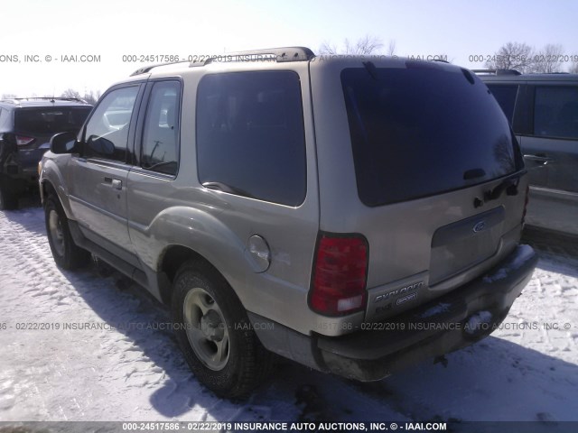 1FMYU70E61UA83192 - 2001 FORD EXPLORER SPORT GOLD photo 3