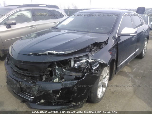 2G1155SL5F9279673 - 2015 CHEVROLET IMPALA LTZ GRAY photo 2