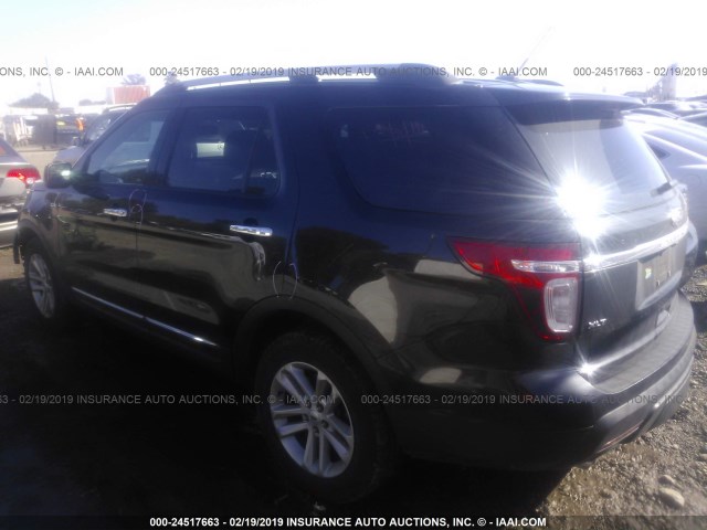 1FM5K7D81DGA12661 - 2013 FORD EXPLORER XLT BLACK photo 3