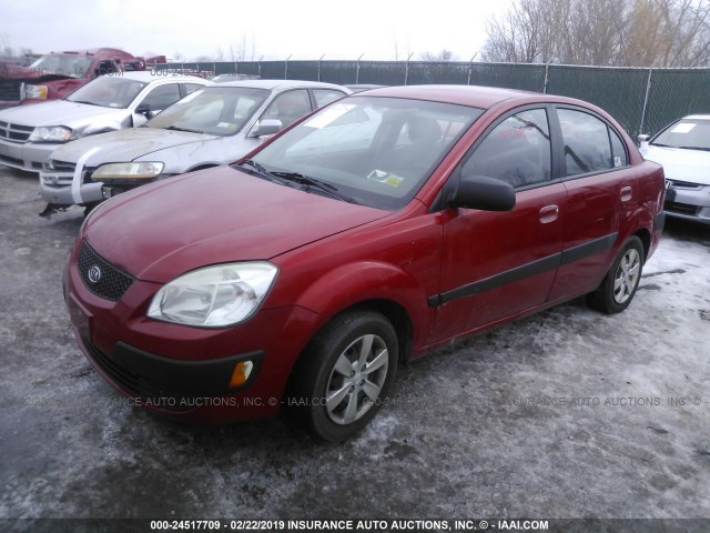 KNADE123586410184 - 2008 KIA RIO LX/SX RED photo 2