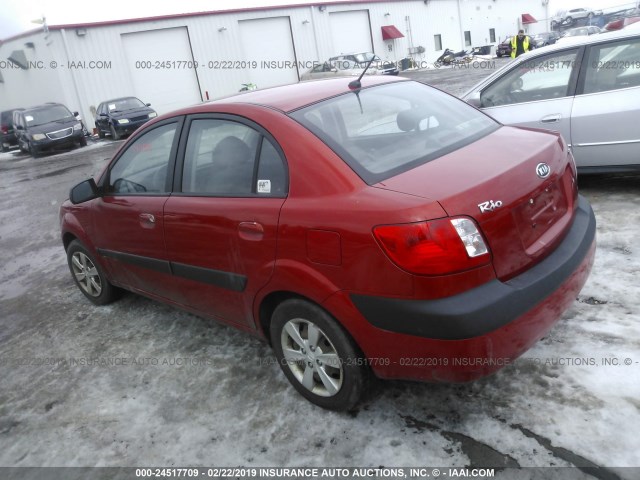 KNADE123586410184 - 2008 KIA RIO LX/SX RED photo 3