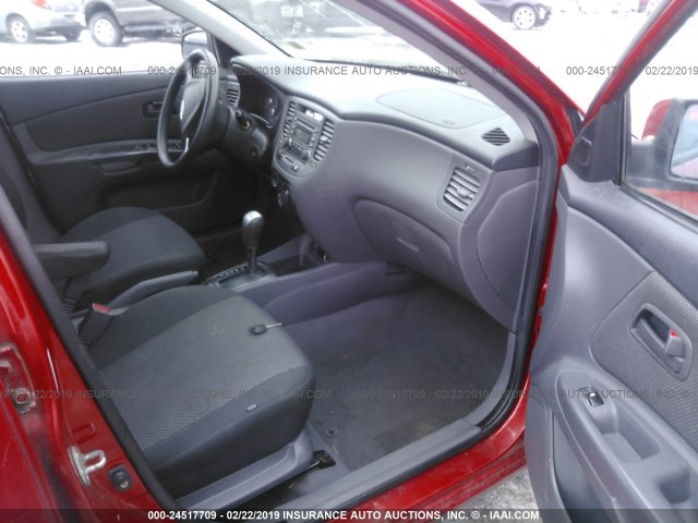 KNADE123586410184 - 2008 KIA RIO LX/SX RED photo 5