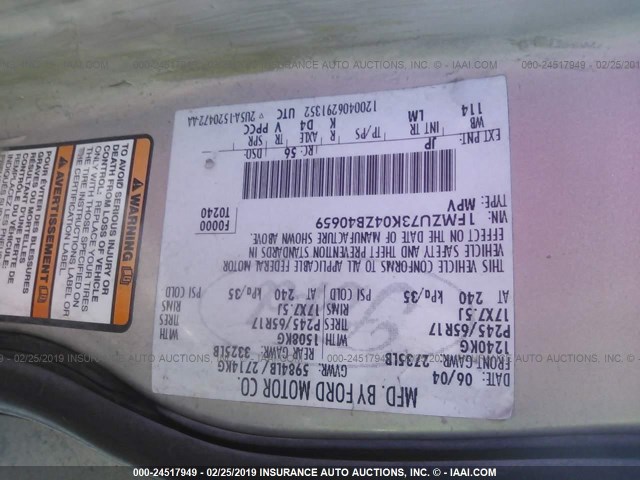 1FMZU73K04ZB40659 - 2004 FORD EXPLORER XLT/XLT SPORT/NBX Gümüş foto 9