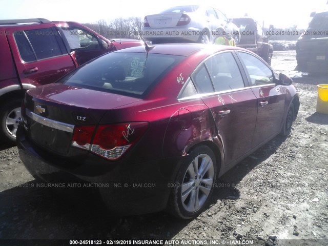 1G1PH5SC3C7324883 - 2012 CHEVROLET CRUZE LTZ RED photo 4