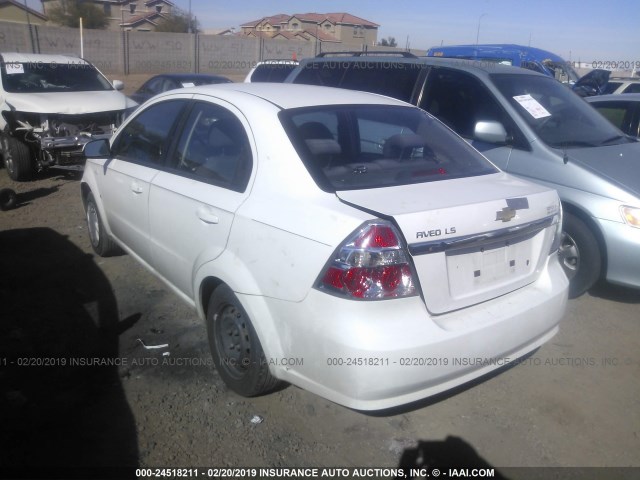 KL1TD566X7B121635 - 2007 CHEVROLET AVEO LS WHITE photo 3