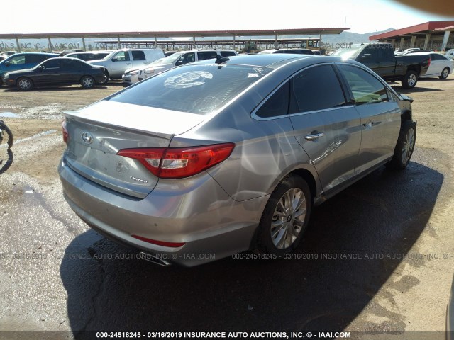 5NPE34AF6FH199672 - 2015 HYUNDAI SONATA SPORT/LIMITED GRAY photo 4