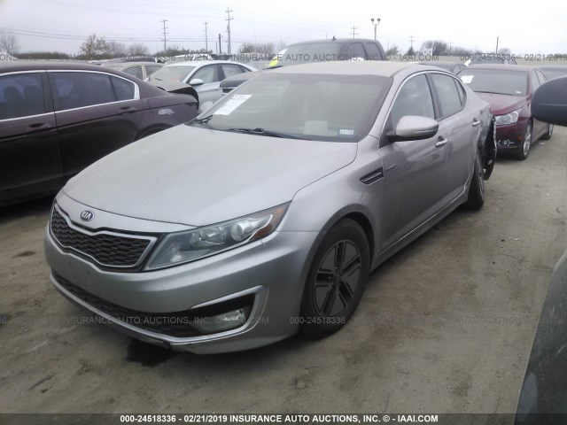 KNAGM4AD6D5046322 - 2013 KIA OPTIMA HYBRID GRAY photo 2