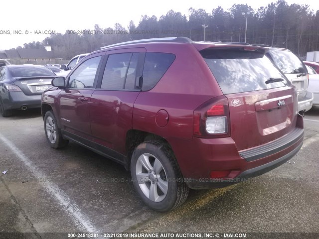 1C4NJCEB3ED518053 - 2014 JEEP COMPASS LATITUDE RED photo 3