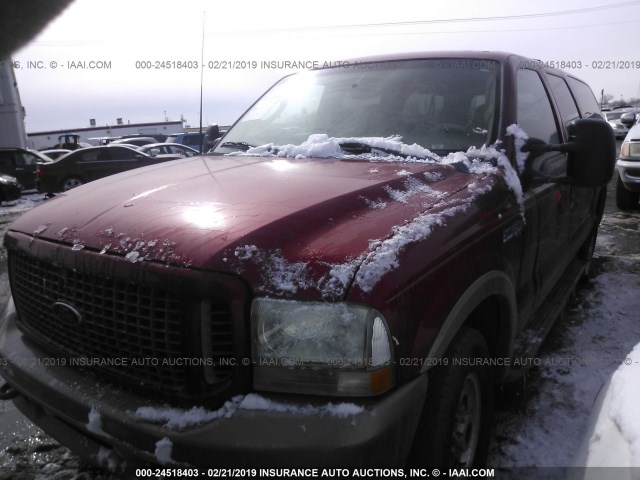 1FMNU45S23ED68548 - 2003 FORD EXCURSION EDDIE BAUER MAROON photo 2