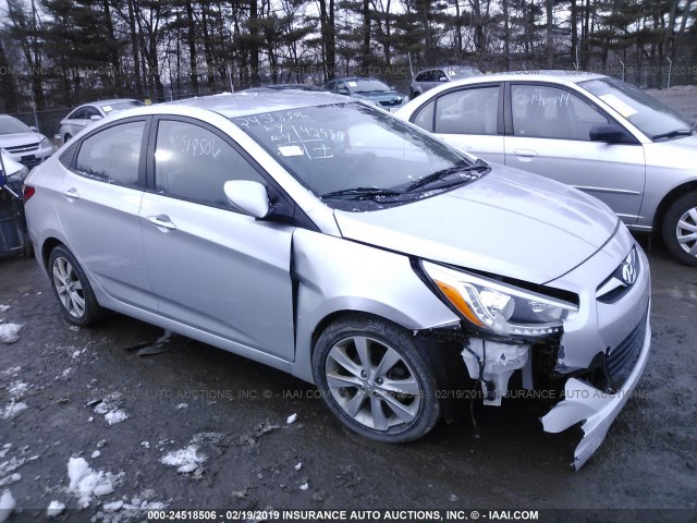 KMHCU4AE1EU747198 - 2014 HYUNDAI ACCENT GLS/SE SILVER photo 1