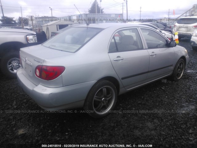 1NXBR32E14Z323511 - 2004 TOYOTA COROLLA CE/LE/S SILVER photo 4