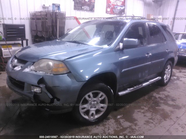 2HNYD18806H537523 - 2006 ACURA MDX TOURING BLUE photo 2