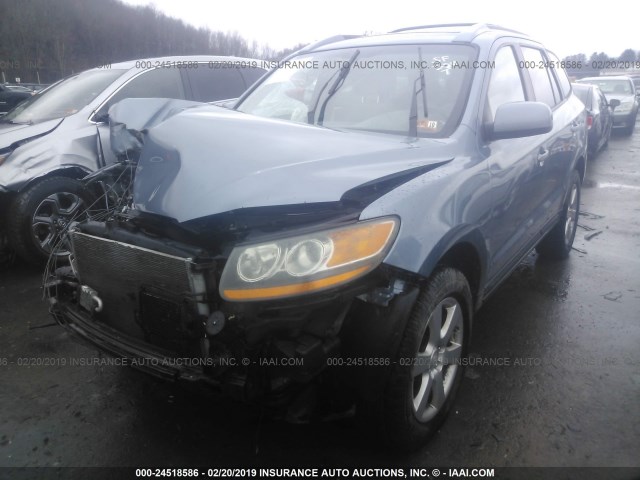 5NMSH73E99H295260 - 2009 HYUNDAI SANTA FE SE/LIMITED BLUE photo 2