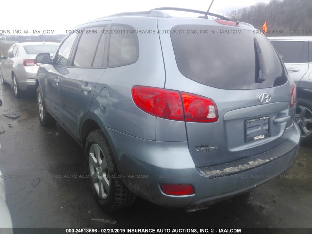 5NMSH73E99H295260 - 2009 HYUNDAI SANTA FE SE/LIMITED BLUE photo 3