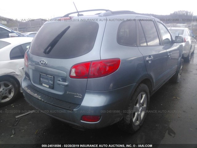 5NMSH73E99H295260 - 2009 HYUNDAI SANTA FE SE/LIMITED BLUE photo 4