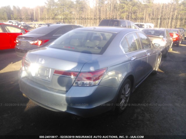 1HGCP3F87BA022101 - 2011 HONDA ACCORD EXL Light Blue photo 4