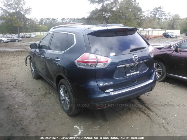 5N1AT2MT8FC898796 - 2015 NISSAN ROGUE S/SL/SV Dark Blue photo 3