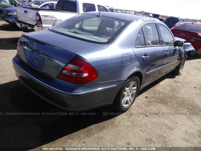 WDBUF56JX6A811626 - 2006 MERCEDES-BENZ E 350 BLUE photo 4