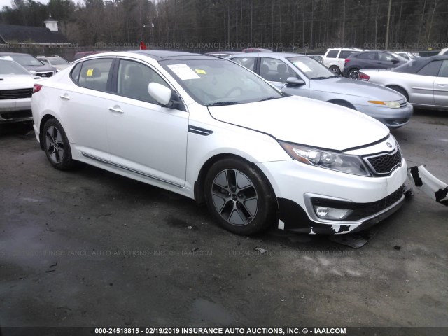 KNAGM4AD3C5033140 - 2012 KIA OPTIMA HYBRID WHITE photo 1